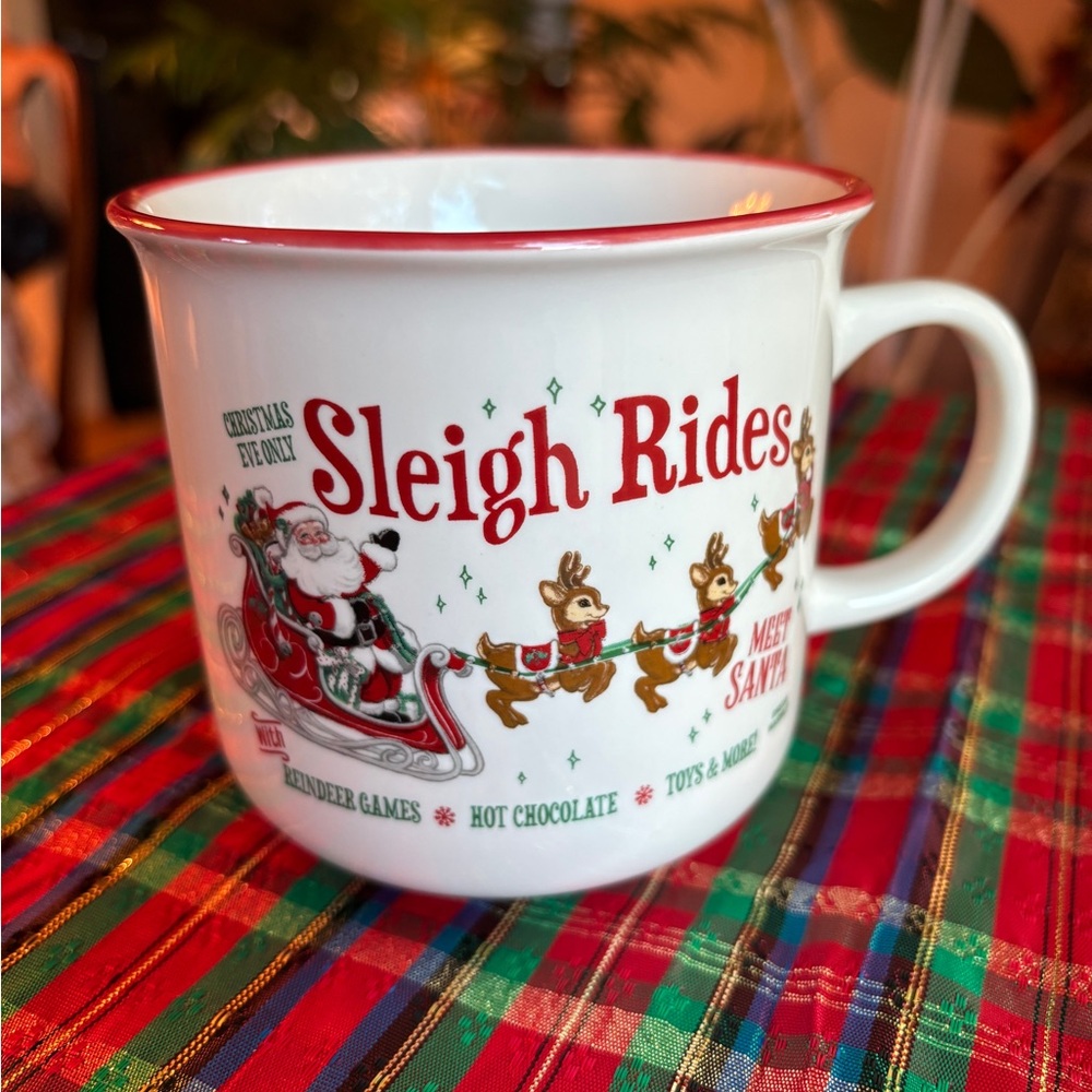 Burton Christmas Sleigh Rides Ceramic Mug Coffee Cup NEW
